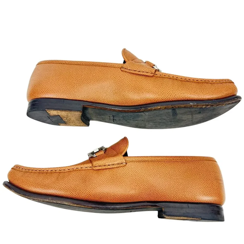 Salvatore Ferragamo Grandioso 2 Gancini Bit Leather Loafers Brown Size 12.5 EEE